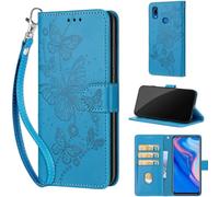 Coque pour Huawei P Smart Z / Y9 Prime 2019 Étui, Antichoc Cuir Portefeuille Etui Housse avec [Béquille] Compatible Enjoy 10 Plus/Honor 9X / Honor 9X Pro Bleu