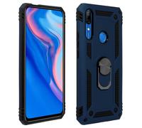 Coque pour Huawei P Smart Z/Y9 Prime 2019/Honor 9X Bi matière Bague Support Bleu nuit