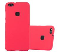 cadorabo Coque pour Huawei P10 Lite en Frost Rouge - Housse Protection Souple en Silicone TPU avec Anti-Choc et Anti-Rayures - Ultra Slim Fin Gel Case Cover Bumper