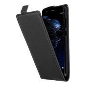 cadorabo Coque pour Huawei P10 Lite en Noir DE Jais - Housse Protection en Style Flip en Similicuir Structuré - Etui Poche Folio Case Cover