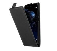 cadorabo Coque pour Huawei P10 Lite en Noir DE Jais - Housse Protection en Style Flip en Similicuir Structuré - Etui Poche Folio Case Cover