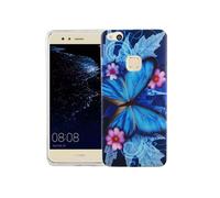 Coque Pour Huawei P10 Lite Papillon Bleu Sac Case Cover Motif Slim