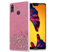 Coque pour Huawei P20 LITE 2018 / NOVA 3E Etui en Rose avec Paillettes Case Cover Housse Protection Silicone TPU Paillettes Glitter