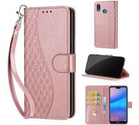 Coque pour Huawei P20 Lite/Nova 3e Étui, Antichoc Premium Cuir Portefeuille Etui Housse avec [Magnétique] & [Béquille] Compatible Huawei P20 Lite/Nova 3e Rose Or
