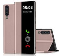 Coque pour Huawei P30 Clear View Cover Coque pour Huawei P30 Etui Cuir à Rabat Clapet Protection Case Flip Cover Folio Silicone Mince, Douce 360 Full Body Antichoc Housse