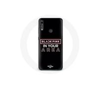 Coque pour Huawei P30 Lite Blackpink in Your Area Logo Rose Fond Noir