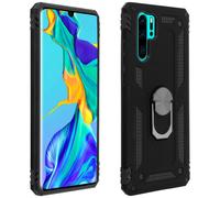 Coque pour Huawei P30 Pro Bi matière Rigide Souple Bague Support Vidéo Noir