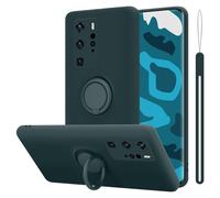 cadorabo Coque Compatible avec Huawei P40 Pro en Liquid Green - Etui pour Téléphone Portable en Silicone TPU Souple avec Anneau - Coque en Silicone Ultra Slim Soft Back Cover Case Bumper