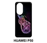 Coque Pour Huawei P50 - Guitare Effet Néon - Silicone - Noir