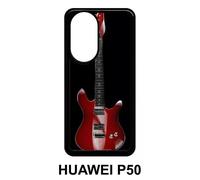 Coque Pour Huawei P50 - Guitare Red - Silicone - Noir