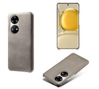 Coque pour Huawei P50 Pro,Anti-dérapage,Protection Contre Les Chutes,Coquille arrière Simple de Couleur Solide,Design en Cuir d'imitation en Plastique-Gray