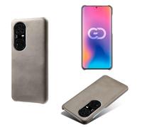 Coque pour Huawei P50 Pro+,Anti-dérapage,Protection Contre Les Chutes,Coquille arrière Simple de Couleur Solide,Design en Cuir d'imitation en Plastique-Gray