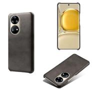Coque pour Huawei P50 Pro,Anti-dérapage,Protection Contre Les Chutes,Coquille arrière Simple de Couleur Solide,Design en Cuir d'imitation en Plastique-Black