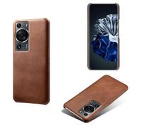 Coque pour Huawei P60,Anti-dérapage,Protection Contre Les Chutes,Coquille arrière Simple de Couleur Solide,Design en Cuir d'imitation en Plastique-Brown