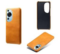 Coque pour Huawei P60 Art,Anti-dérapage,Protection Contre Les Chutes,Coquille arrière Simple de Couleur Solide,Design en Cuir d'imitation en Plastique-Orange