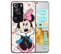 Coque Pour Huawei P60 - Disney Minnie Love - Silicone - Noir