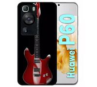 Coque Pour Huawei P60 - Guitare Red - Silicone - Noir