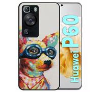 Coque Pour Huawei P60 - Peinture Chihuahua À Lunette - Silicone - Noir