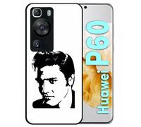 Coque Pour Huawei P60 - Portrait Elvis Presley - Silicone - Noir
