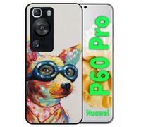 Coque Pour Huawei P60 Pro - Peinture Chihuahua À Lunette - Silicone - Noir