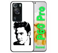 Coque Pour Huawei P60 Pro - Portrait Elvis Presley - Silicone - Noir