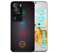 Coque Pour Huawei P60 - Rebus I Love Windows And Phone - Silicone - Noir