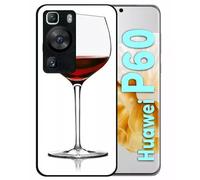 Coque Pour Huawei P60 - Verre De Vin - Silicone - Noir