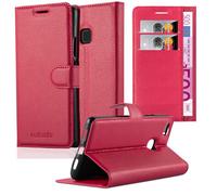 cadorabo Coque pour Huawei P8 Lite 2017 en Rouge Cerise - Housse Protection avec Fermoire Magnétique, Stand Horizontal et Fente Carte - Portefeuille Etui Poche Folio Case Cover