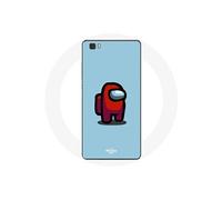 Coque pour Huawei P8 Lite Among Us jeu vidéo Fond bleu