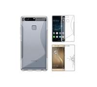 Coque pour Huawei P9 Gel Silicone Motif S-line, Transparent + Film VERRE Trempé