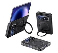 Coque pour Huawei Pura X Max, Étui en Cuir Léger Absorbant Les Chocs avec Protection De Caméra Intégrée Et Support Rotatif (Noir)