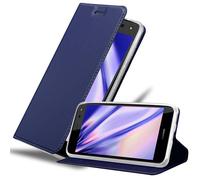 cadorabo Coque pour Huawei Y6 2017 en Classy Bleu FONCÉ - Housse Protection avec Fermoire Magnétique, Stand Horizontal et Fente Carte - Portefeuille Etui Poche Folio Case Cover