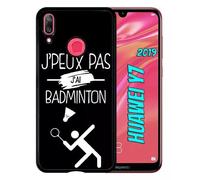 Coque Pour Huawei Y7 2019 - J Peux Pas J Ai Badminton 2 - Noir