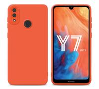 cadorabo Housse Compatible avec Huawei Y7 2019 / Y7 Prime 2019 en Fluid Orange - Étui de Protection en Silicone TPU Flexible