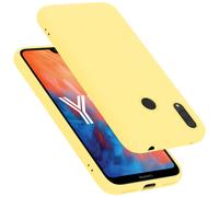 cadorabo Coque Compatible avec Huawei Y7 2019 / Y7 Prime 2019, Étui Housse en Silicone- Coque pour Y7 2019 / Y7 Prime 2019- Protection Antichoc, Anti-Empreintes- TPU Housse - Mat Liquid Yellow