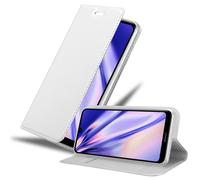 cadorabo Coque Compatible avec Huawei Y7 2019 / Y7 Prime 2019 en Classy Argent - Housse Protection avec Fermoire Magnétique, Stand Horizontal et Fente Carte - Portefeuille Etui Poche Folio Case Cover