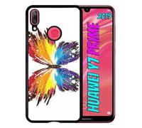 Coque Pour Huawei Y7 Prime 2019 - Papillon Multicolor - Noir