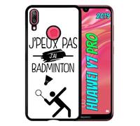 Coque Pour Huawei Y7 Pro 2019 - J Peux Pas J Ai Badminton 1 - Noir