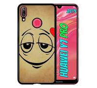 Coque Pour Huawei Y7 Pro 2019 - Smiley Amoureux - Noir