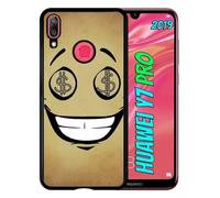 Coque Pour Huawei Y7 Pro 2019 - Smiley Cupide Dollars - Noir