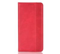 Coque pour Infinix Note Edge 5G X6887 Case Cover,Coque de téléphone magnétique rétro,Conception de Portefeuille avec Fentes pour Cartes,Cover Coque en Cuir-Red