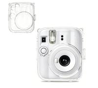 Coque pour Instax Mini 13, étui de transport rigide transparent en polycarbonate haute transparence, protection à 360°, protection d'objectif surélevée, housse résistante aux chocs et aux rayures