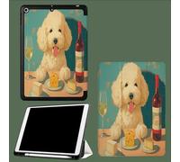 Coque pour iPad 10.2", iPad 9ème Génération 2021, iPad 8ème Génération 2020, iPad 7 ème Génération 2019, Housse Étui de Protection, Veille/Réveil Automatique Chien Jaune