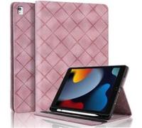 Coque pour iPad 10.8 inch/10.9 inch Motif Carré Tablette Etui PU Cuir Housse de Protection avec Multi-Angles ZURSANA Rose Rose