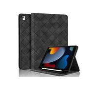 Coque pour iPad 10.8 inch/10.9 inch Motif Carré Tablette Etui PU Cuir Housse de Protection avec Multi-Angles Noir