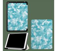 Coque pour iPad 10e Gén 10,9" 2022, Étui avec Coque Arrière TPU Souple à Rabat,Réveil/Sommeil Auto Bleu Camouflage Abstrait Graffiti-Bleu Clair