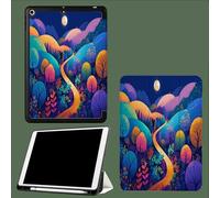 Coque pour iPad 10e Gén 10,9" 2022, Étui avec Coque Arrière TPU Souple à Rabat,Réveil/Sommeil Auto Montagnes Dessins Animés Fleurs Sauvages Jungle-Bleu