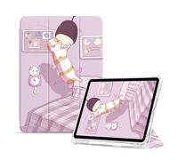 Coque Pour Ipad 10E Génération 2022, Coque Fine Avec Support Pour Ipad 10E Génération 10,9", Avec Coque Arrière Transparente, Coque Intelligente De Mise En Veille/Réveil Automatique, Chat Qui T