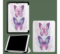 Coque pour iPad 10ème Génération 10,9 Pouces 2022, Housse Ultra Fin Étui de Protection avec Fonction Veille/Réveil Automatique pour iPad 10 Aquarelle Papillon Romance Insectes-Blanc