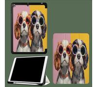 Coque pour iPad 10ème Génération 10,9 Pouces 2022, Housse Ultra Fin Étui de Protection avec Fonction Veille/Réveil Automatique pour iPad 10 Lunettes Exagérées Chien Dessins Animés Animaux-Rose